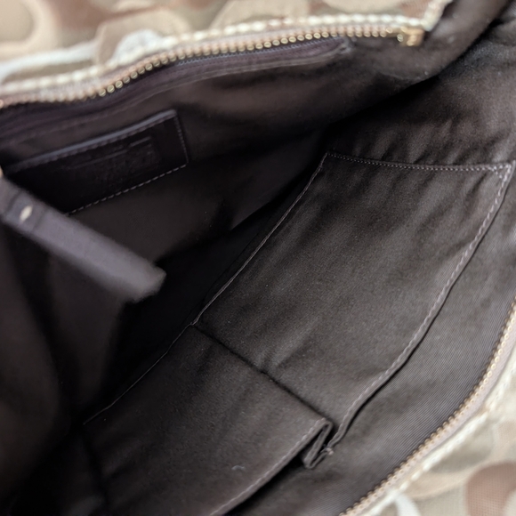 Coach, brown leather and metallic gold handbag - Picture 10 of 12